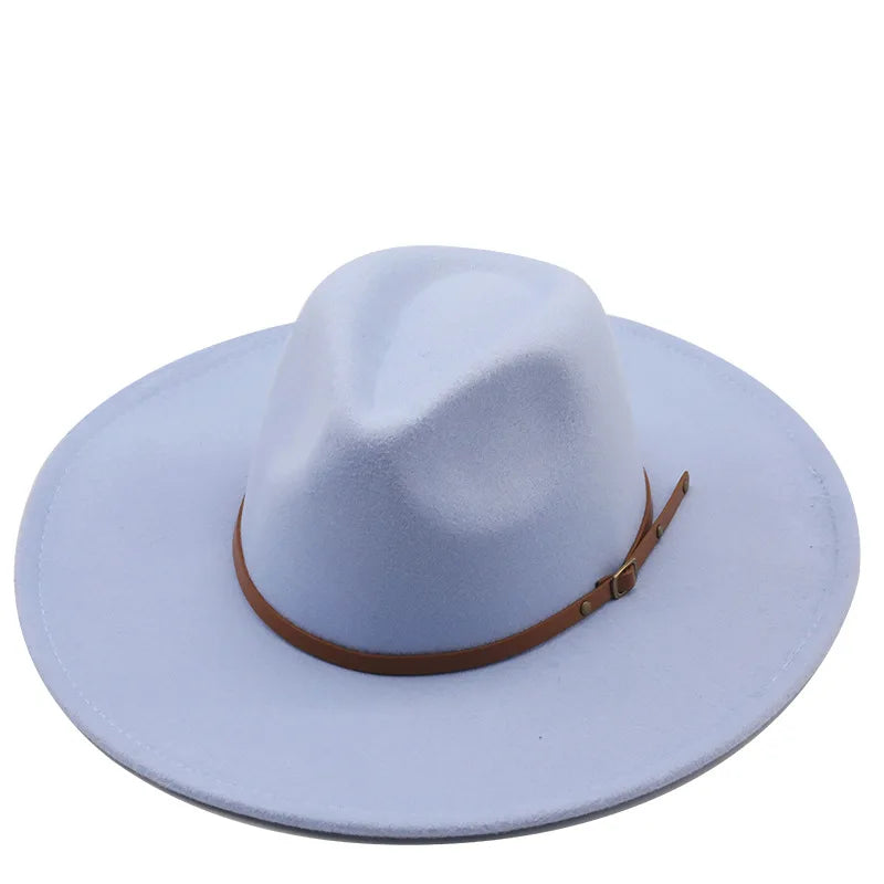 Sterling Chapman™ Wide Brim Felt Fedora With Belt Strap
