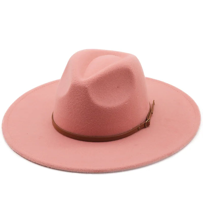 Sterling Chapman™ Wide Brim Felt Fedora With Belt Strap