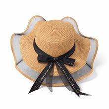 Sterling Straw Hat with Poppy Ribbon™ Wide Brim Woven Bow Detail