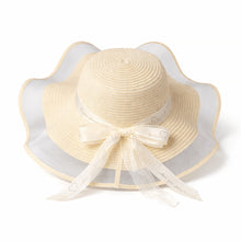 Sterling Straw Hat with Poppy Ribbon™ Wide Brim Woven Bow Detail