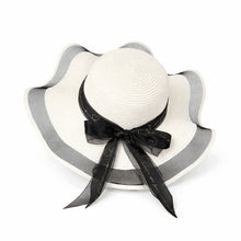 Sterling Straw Hat with Poppy Ribbon™ Wide Brim Woven Bow Detail
