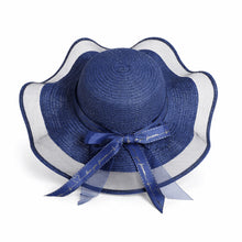 Sterling Straw Hat with Poppy Ribbon™ Wide Brim Woven Bow Detail