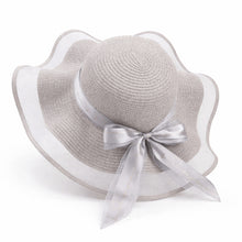 Sterling Straw Hat with Poppy Ribbon™ Wide Brim Woven Bow Detail