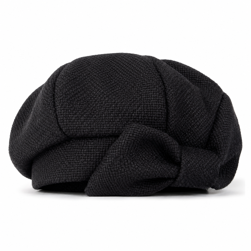 Sterling Autumn Bow Beret Everyday Cotton Octagonal Hat™ With Bow Detail