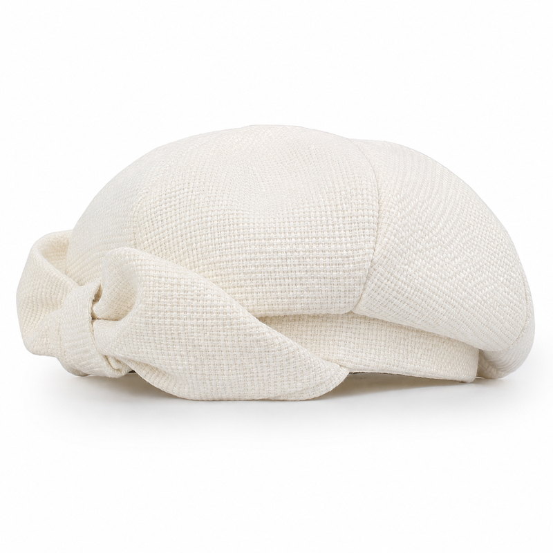 Sterling Autumn Bow Beret Everyday Cotton Octagonal Hat™ With Bow Detail