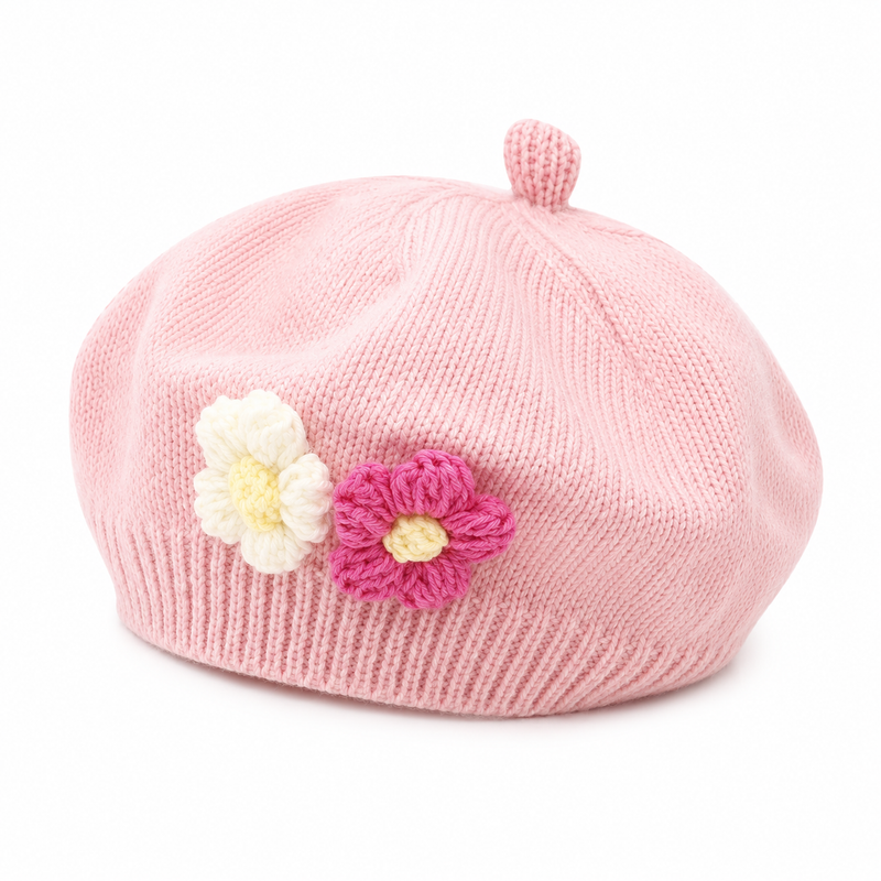 Sterling Petalyn Toddler Beret™ Polyester Knit Flower Accent