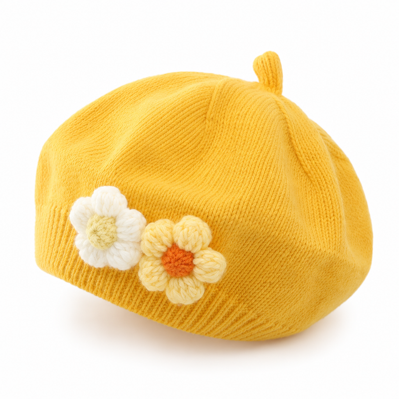 Sterling Petalyn Toddler Beret™ Polyester Knit Flower Accent