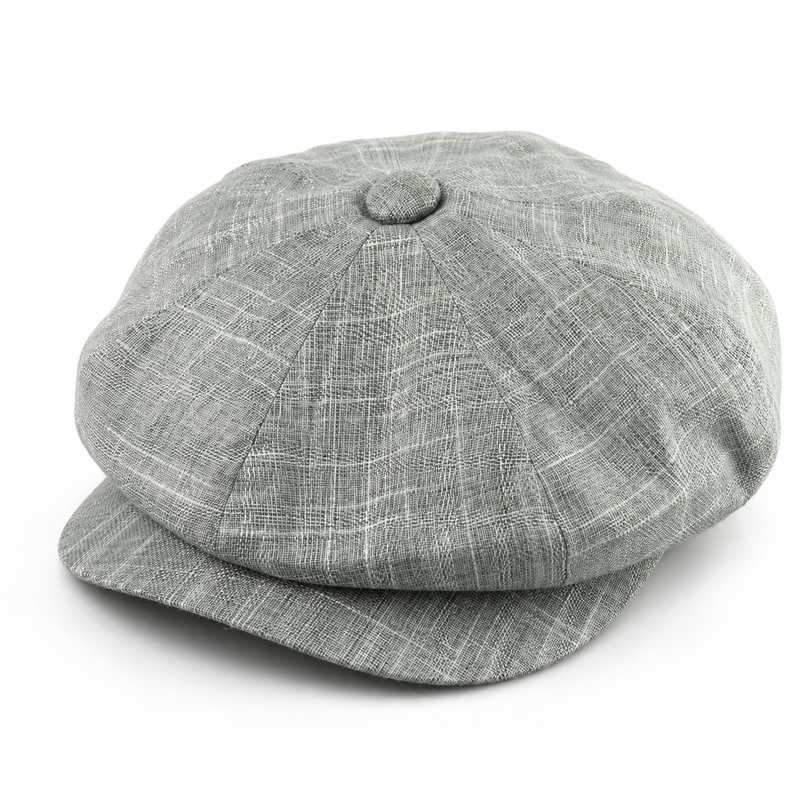 Sterling Summer Newsboy Cap™ – Flax Flat Crown