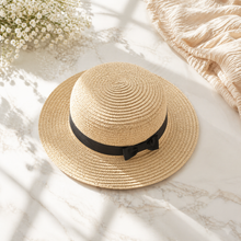 Sterling Riviera Bow™ Wide Brim Straw Sun Hat Signature Bow