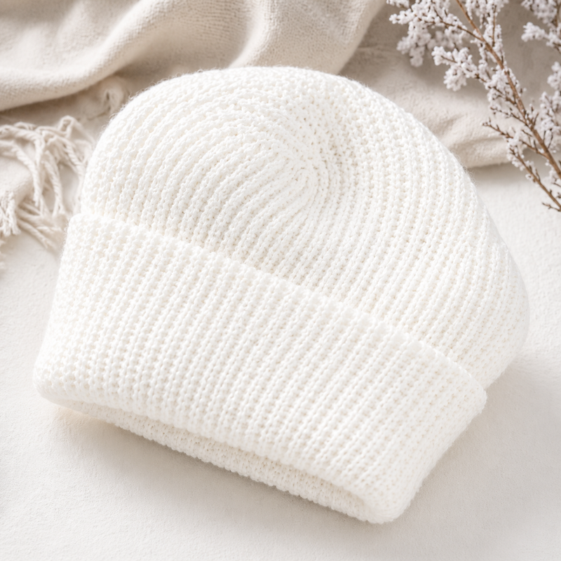 Sterling Classic Knit™ Wool Beanie Ribbed Fold Cuff