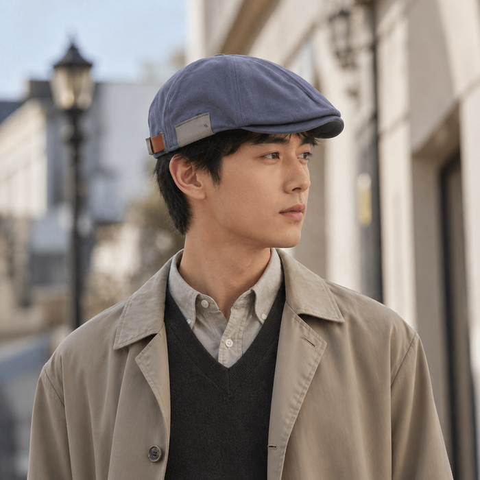 Sterling Japanese Retro™ Patchwork Beret Cotton Forward Cap