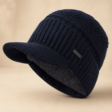 Sterling Fur Lined™ Beanie Visor Knit Cap Plush Ear Coverage