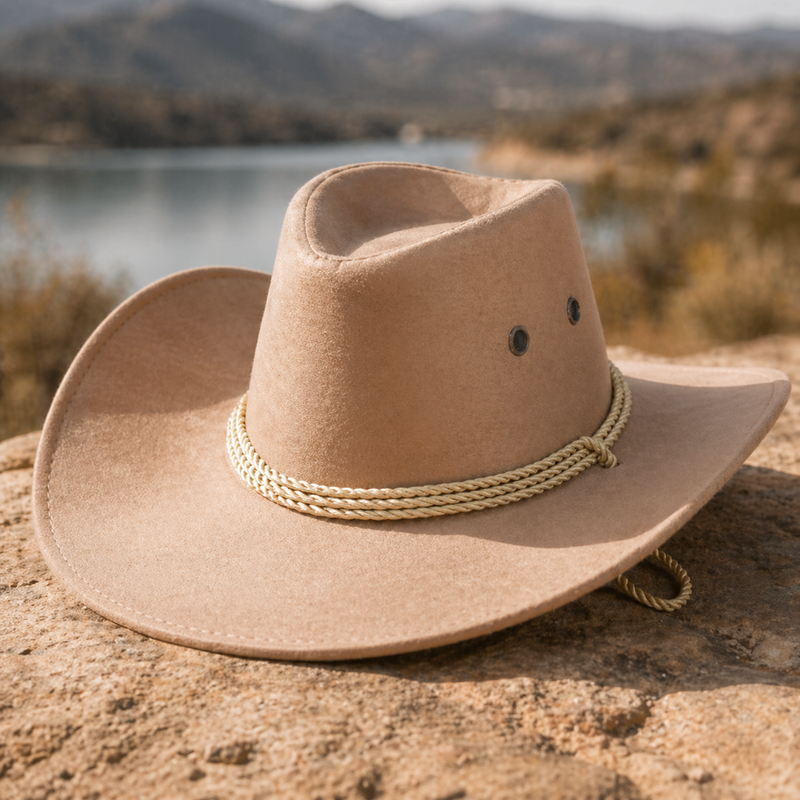 Sterling Summer Western™ Cowboy Hat Faux Velvet Wide Brim