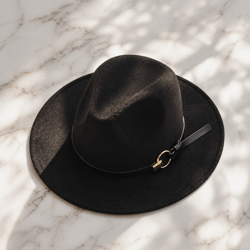 Sterling Simple Belt™ Flat Brim Wide Fabric Fedora Belt Band