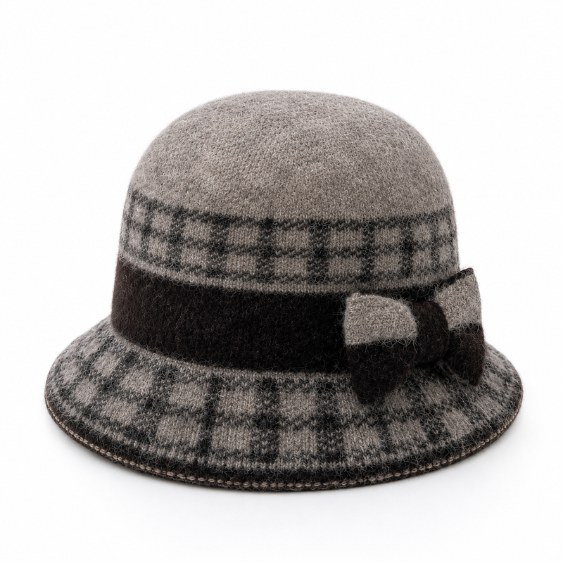 Sterling Dome Bow Bucket Cap™ Winter Cloche Hat Bow Accent