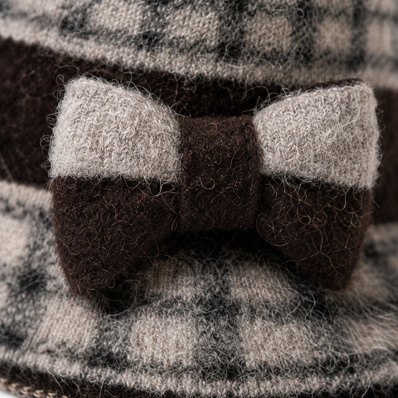 Sterling Dome Bow Bucket Cap™ Winter Cloche Hat Bow Accent