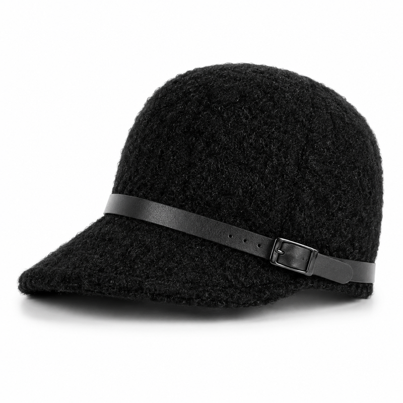 Sterling Woolen Equestrian Hat™ Short Brim Peaked Cap Buckle Detail