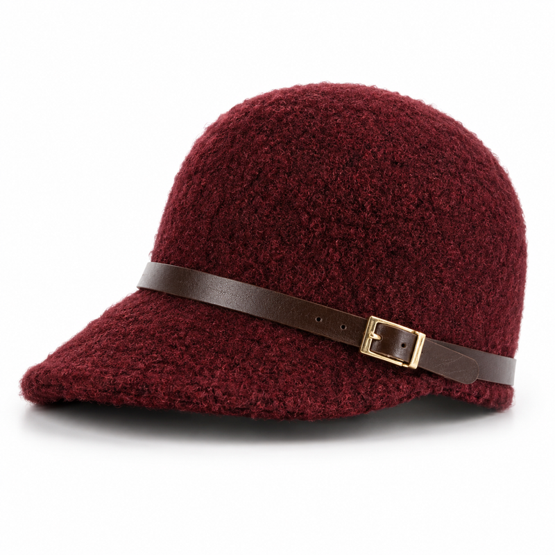 Sterling Woolen Equestrian Hat™ Short Brim Peaked Cap Buckle Detail