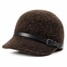 Sterling Woolen Equestrian Hat™ Short Brim Peaked Cap Buckle Detail