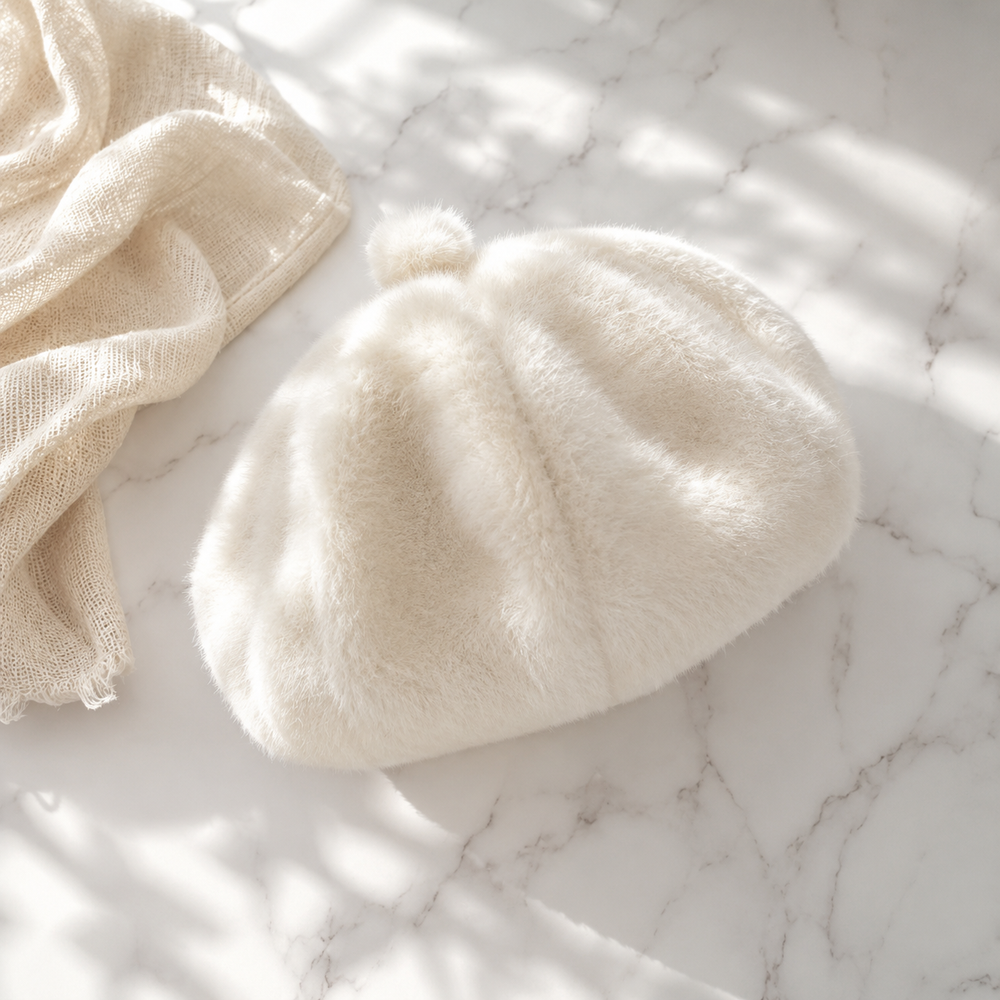 Sterling™ Lumi Octave Winter Beret Plush Wool Octagonal Crown