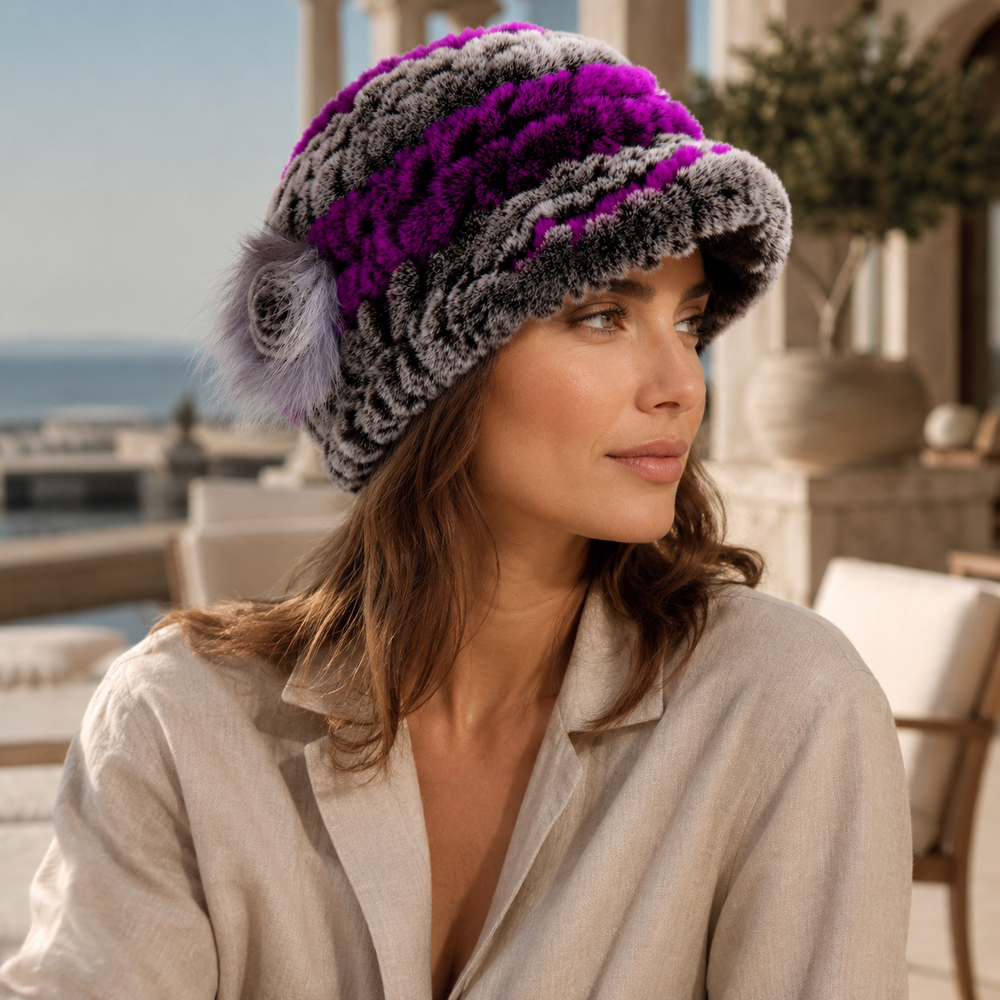 Sterling Rex Knit™ Beanie Winter Hat Rabbit Fur Soft Knitted Finish