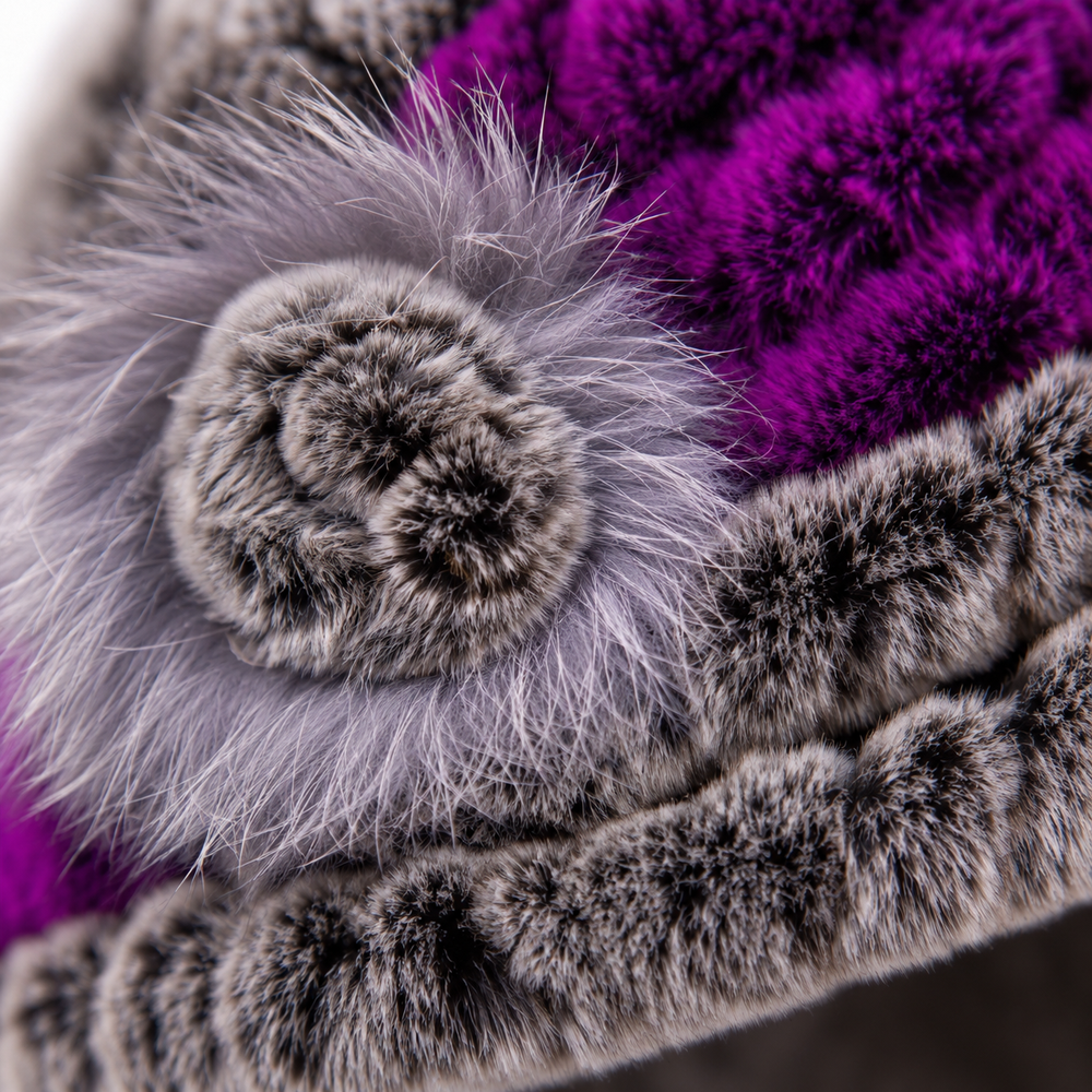 Sterling Rex Knit™ Beanie Winter Hat Rabbit Fur Soft Knitted Finish