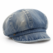 Sterling™ Star Pin Denim Look Beret Polyester Short Brim Newsboy Cap
