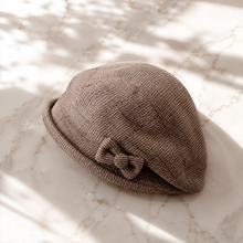 Sterling Bow Brim Beret Warm Polyester Newsboy Cap™ With Side Bow