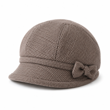 Sterling Bow Brim Beret Warm Polyester Newsboy Cap™ With Side Bow