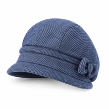 Sterling Bow Brim Beret Warm Polyester Newsboy Cap™ With Side Bow