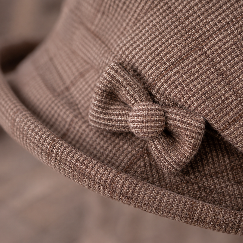Sterling Bow Brim Beret Warm Polyester Newsboy Cap™ With Side Bow