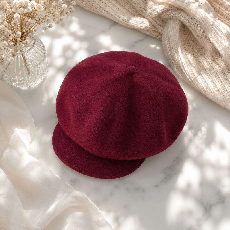 Sterling Solenne Wool Newsboy Cap™ Adjustable French Crown