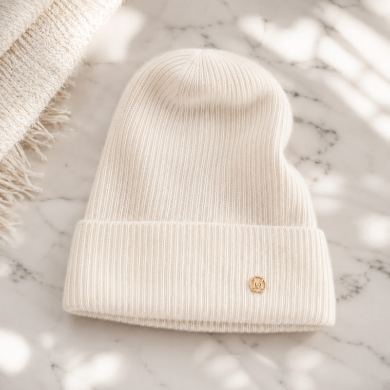 Sterling Linden Winter Knit Hat™ Rabbit Fur Blend Plush Lining