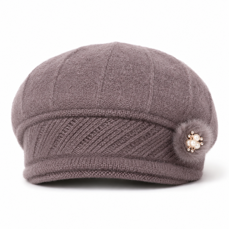 Sterling Flower Detail Winter Hat™ Faux Fur Bucket Style Plush Finish