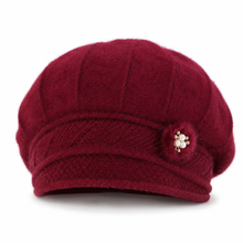 Sterling Flower Detail Winter Hat™ Faux Fur Bucket Style Plush Finish