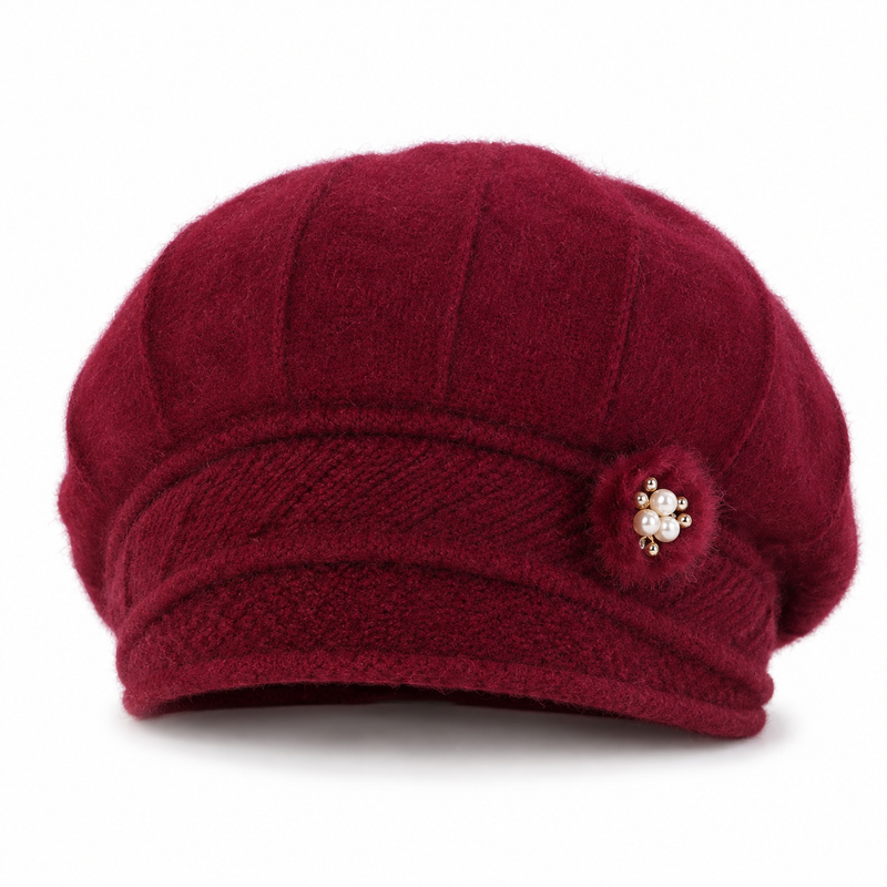 Sterling Flower Detail Winter Hat™ Faux Fur Bucket Style Plush Finish