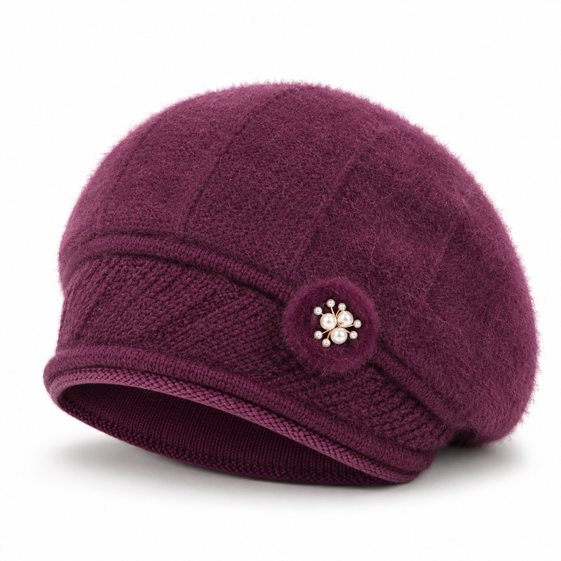 Sterling Flower Detail Winter Hat™ Faux Fur Bucket Style Plush Finish