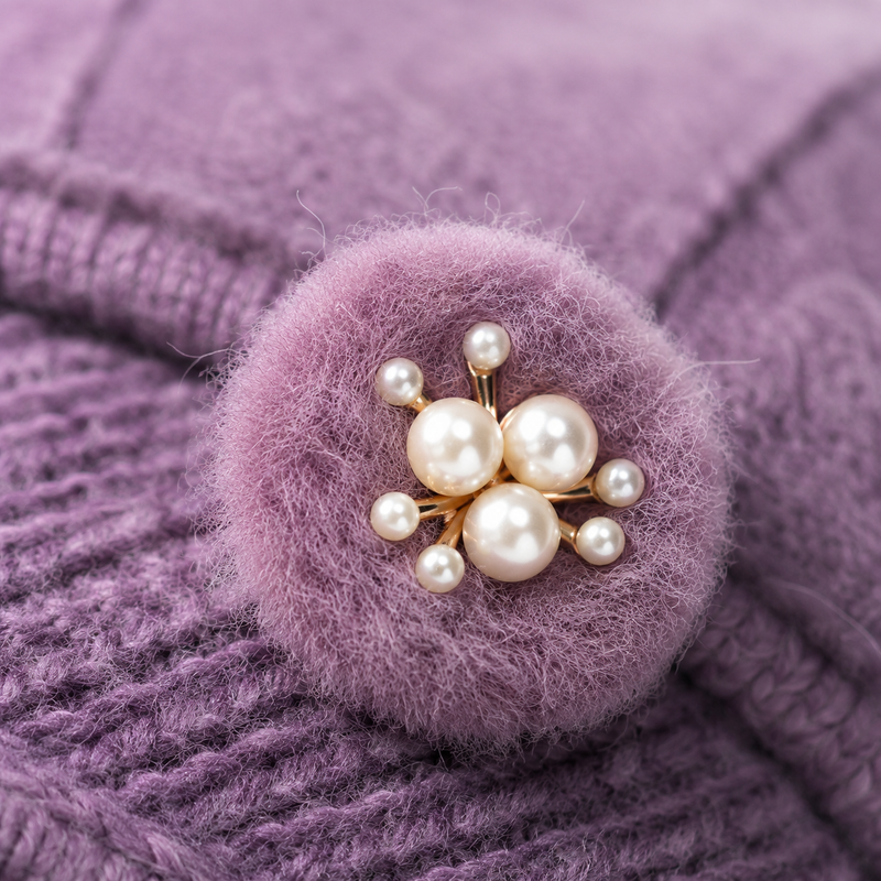 Sterling Flower Detail Winter Hat™ Faux Fur Bucket Style Plush Finish