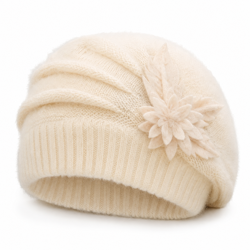 Sterling Serena Winter Beret™ Rabbit Hair Wool Plush Ear Coverage