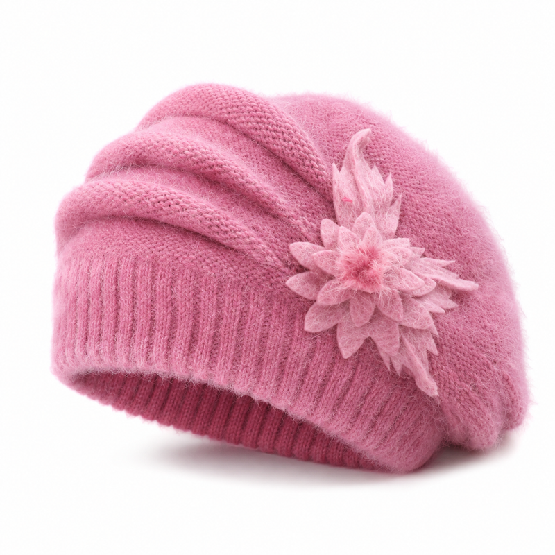 Sterling Serena Winter Beret™ Rabbit Hair Wool Plush Ear Coverage
