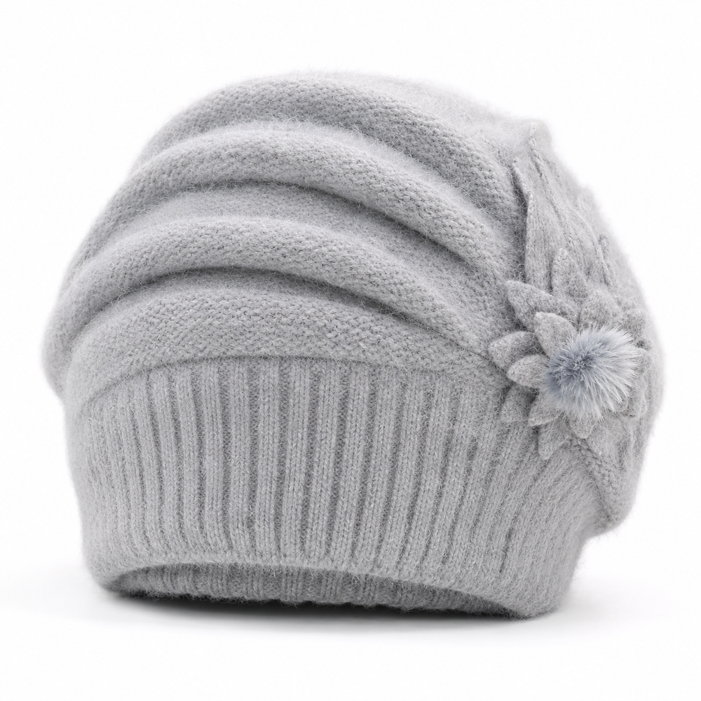 Sterling Serena Winter Beret™ Rabbit Hair Wool Plush Ear Coverage
