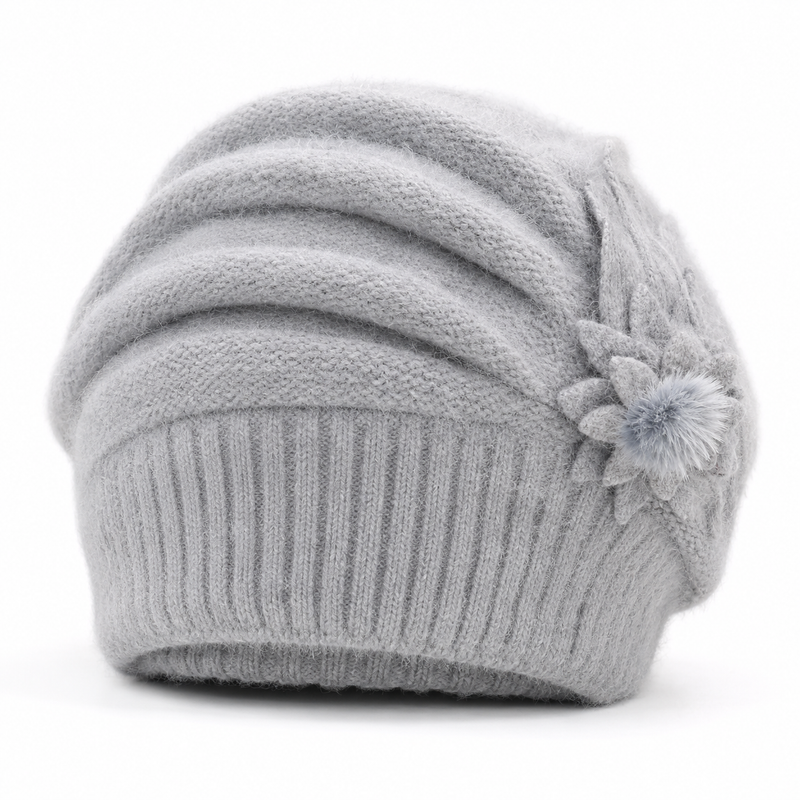 Sterling Serena Winter Beret™ Rabbit Hair Wool Plush Ear Coverage