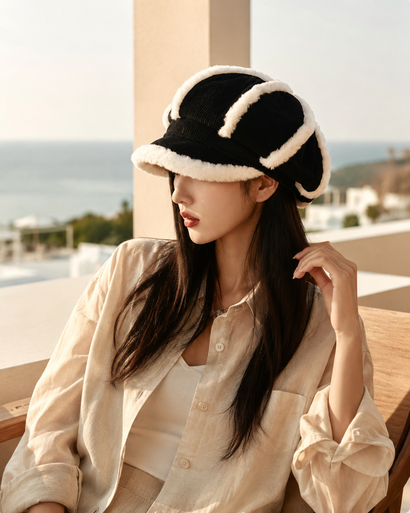 Sterling Vintage Warm Beret Cap™ Windproof Polyester Octagonal Newsboy Cap
