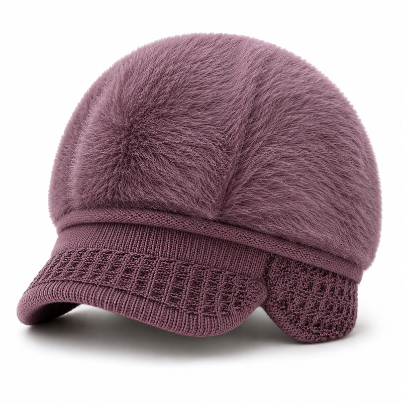 Sterling™ Fleece Lined Beret Warm Ear Cover Travel Hat With Soft Brim