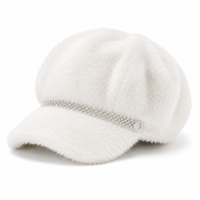 Sterling Ladies Casual Faux Fur Hat Octagonal Newsboy Cap™ Solid Crown