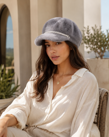 Sterling Ladies Casual Faux Fur Hat Octagonal Newsboy Cap™ Solid Crown
