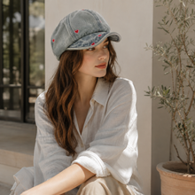 Sterling Korean Retro Newsboy Cap™ Plaid Denim Soft Octagonal Crown