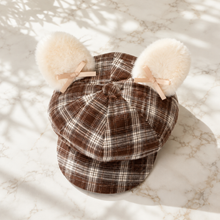 Sterling Octagonal Plaid Beret Cap™ With Plush Ear Detail