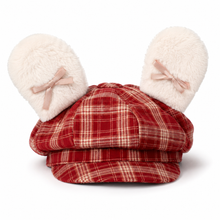 Sterling Octagonal Plaid Beret Cap™ With Plush Ear Detail
