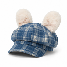 Sterling Octagonal Plaid Beret Cap™ With Plush Ear Detail